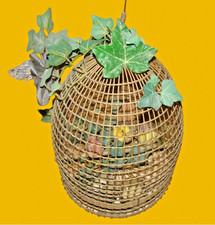 Vogelkäftig aus Messingdraht Mitte 20 Jh.  H. 37 cm Ø 23 cm.