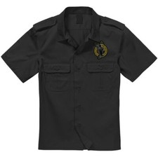 Herren Hemd Kurzarm Pilotenhemd Odin Rabengott Hugin Munin Wotan Runen Walhalla