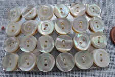 24 Knöpfe❤echt Perlmutt❤️11mm BOHO Karte Iris Puppenknöpfe Tilda Shabby Landhau 