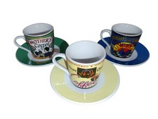 3x Tommy´s Brand Coffee Espressotassen Set Espresso Kaffee mit Untertasse 