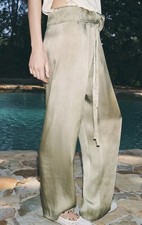 ZARA  ZW COLLECTION FLIEßENDEHOSE , HOSE KHAKI  NEU 40 42  