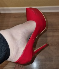 Rote  High Heels 14cm Stiletto Absatz used gern g Sammler