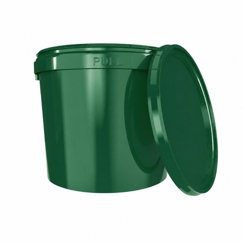 Eimer mit deckel grün - 5l,