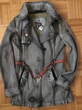 tolle Khujo Trenchcoat Jacke grau Gr. M mit Gürtel Modell EVIS