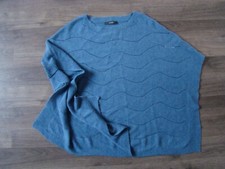 BONITA DAMEN Strick Jacke Weste Poncho Pulli Tunika kurzarm blau w NEU