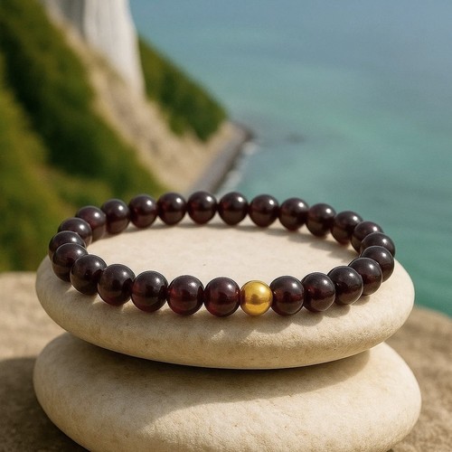 Granat armband 6mm - armband,