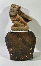 Vintage Große Antike Kuhglocke Almglocke umgebaut Quarz Uhr Defekt Deko Glocke