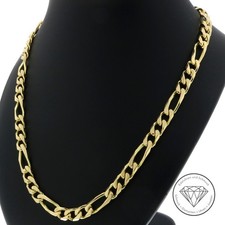 Wert 11.500,- Massive Figaro Panzer Kette 750 / 18 Karat Gelb Gold 60,5 cm xxyy