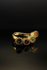 750 Gold Ring mit Farb
