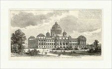 Friedrich Thierschs preisgekr. Entwurf des dtsch, Reichstag Holzstich E 10452