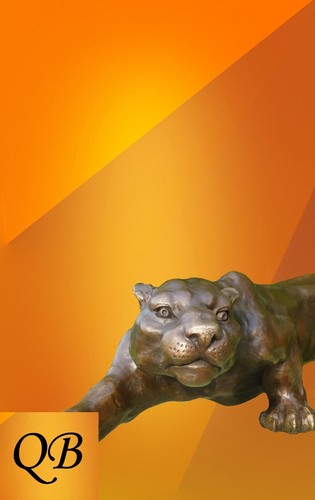 Art deco bronze panther cougar - art,