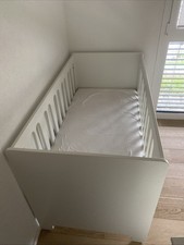 Baby Bett Beistellbett Weiß mit Matratze Kinderbett Kinderbett Babybett