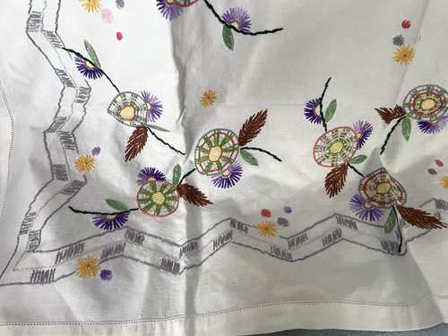 Tischdecke handarbeit vintage - tischdecke,