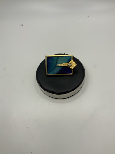 Uhlig brosche rechteckig blau - brosche,