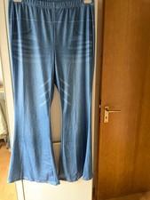 Leggins Hose mit Schlag Gr.XXL blau neu dünn
