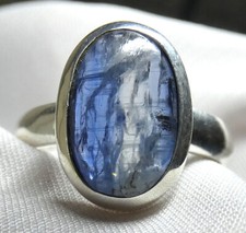 Ring 925 Silber Gr. 17,2 (54)  echter Kyanit Cabochon - modisches ovales Design