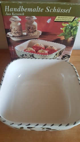 Keramikschale handbemalt olive - keramikschale,