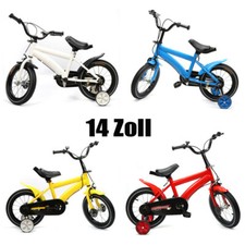 14 Zoll Kinderfahrrad Weiß/Rot/Blau/Gelb Fahrrad Kinder Lauflernrad Unisex Bike