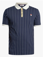 FILA® BORG BB1 POLOSHIRT/MARINE/RAFFIA/GARDENIA - LARGE DHL AM NÄCHSTEN TAG WAR £45