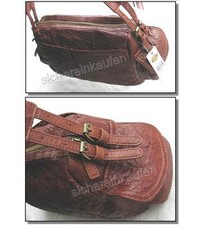Coole, weiche Fossil Leder-Handtasche in Knautsch-Optik 1198 braun Damentasche