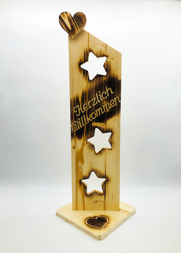 Deko schild geflammt herzlich - schild,