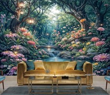 Fantasy Märchen Magischer Wald Tapete Wandbild Abnehmbar Abwaschbar Abziehen & Aufkleben