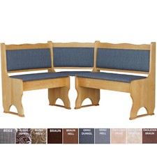 Polster Eckbank Kiefer Holz, Alder Farbe mit Polsterung Grau MASSIVHOLZ - NEU