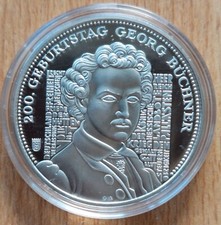 Sonderprägung zur 10€ Gedenkmünze  2011 - 2012 - 2013 - Büchner  Hertz Grimms