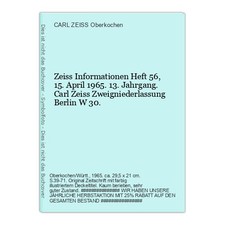 Zeiss Informationen Heft 56, 15. April 1965. 13.  CARL ZEISS Oberkochen   11519B