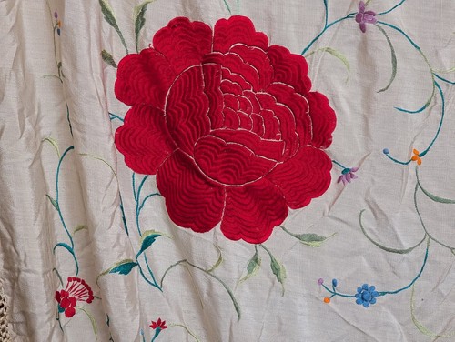 Silk flamenco manton piano - silk,, manton,