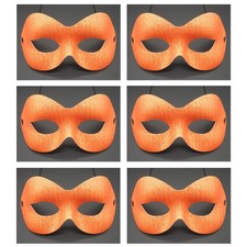 6x ORANGE GLITTER MASKE /