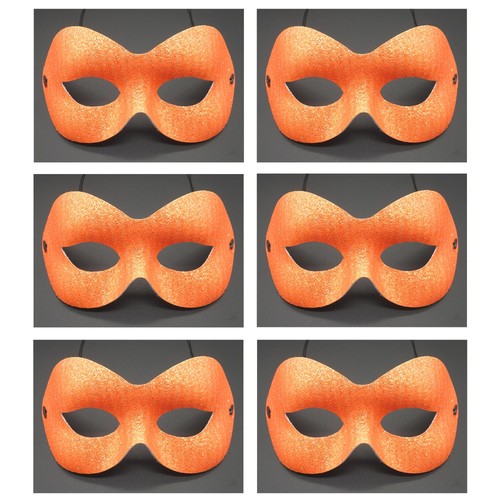 Orange glitter maske - 6x, /