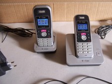 2x Telekom Sinus 30 schnurlos Telefon + Lade- + Basisstation + Anschlusskabel