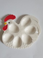Huhn Eierteller für 6 Eier, Servierplatte/Teller aus Keramik ,Eierplatte 
