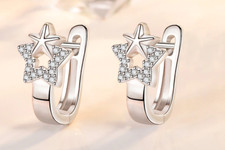 Zirkonia Stern Ohrringe Klapp-
