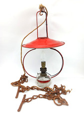 Alte  Metall Leuchte Rot lackiertes Metall Lampe Höhe ca. 48 cm Laternenlampe 
