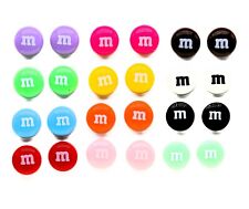 M&M Ohrringe Ohrstecker Karneval Fasching Schmuck MundM M+M MM Schokolinsen bunt