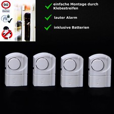 Tür Fenster Alarm 4x Einbruchschutz akustisch drahtlos Alarmanlage 90dB Sirene