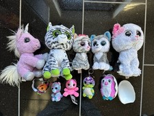 10 Glubschi Große Glitzeraugen Kuscheltiere Stofftier - Pony, Katzen, Wolf *TOP*