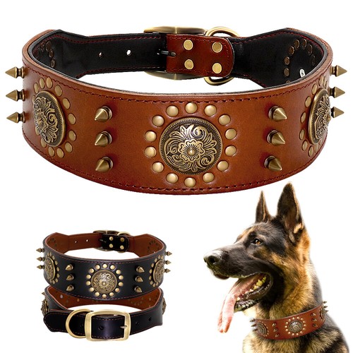 Leder halsband hundehalsband - leder,