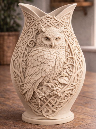 Keltische vase eulenmotiv - keltische,