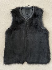Weste,Fellweste, Kunstfell, Gr.40, schwarz mit Kunstleder , neu