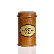 Antike apothekerdose aus holz - ,