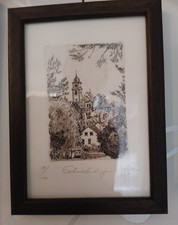 gerahmte Radierung