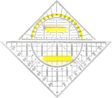 2 Stück 20cm und 14cm Geodreieck mit Griff Set Geodreieck Groß Geodreieck Flexib