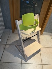 Stokke Tripp Trapp Hochstuhl, White-Wash Lackiertes Holz, Babyset In Altrosa