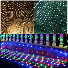 LED Lichternetz Lichterkette Lichtervorhang sternenklar Garten Fenster Licht