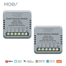 MOES Neu ZigBee Mini Smart Dimmer Lichtschalter Modul Unterputz Alexa Google App