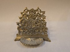 Antiker Briefständer aus Messing – Jugendstil / Barock-Stil – 3 Fächer – ca. 900