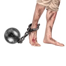 Kugel mit Kette Deluxe 53 cm Kostüm-Accessoire für Sträfling Gefangener Karneval